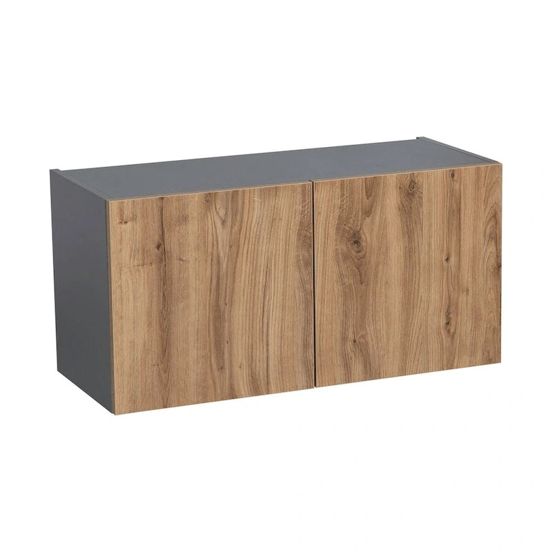 Meuble mural 24 x 18 - Deux portes - Gris - 24 x 18 x 12