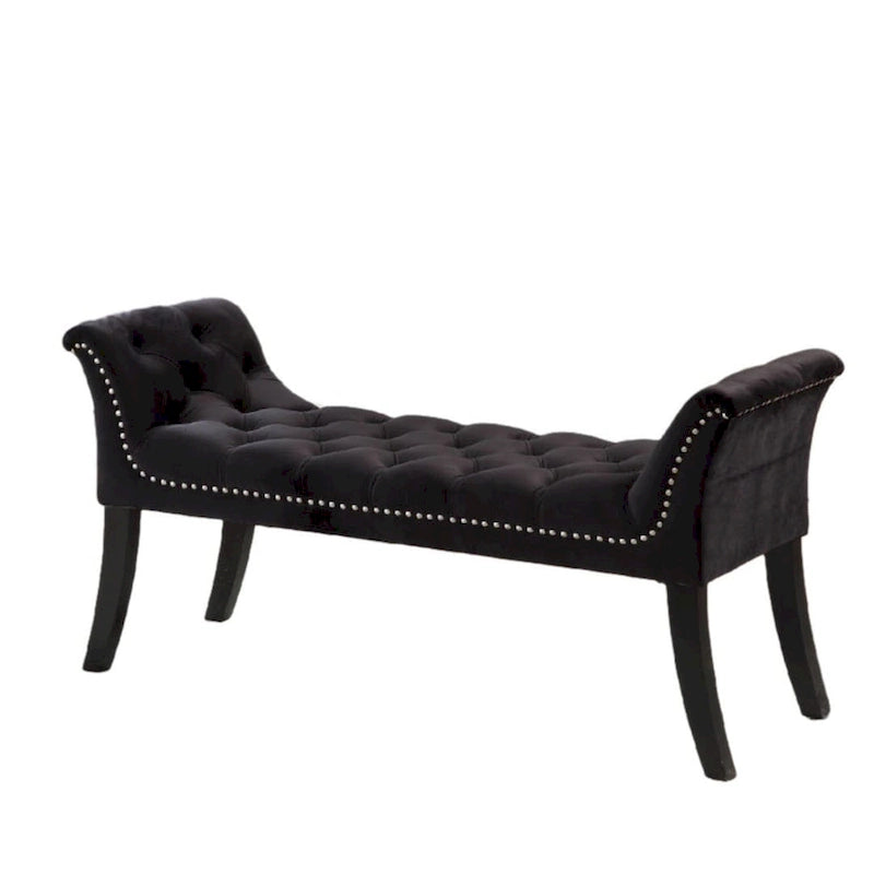 Repose-pieds rembourré Tabouret rectangulaire en velours Banc d'appoint - 50.00L * 18.50W * 24.50H