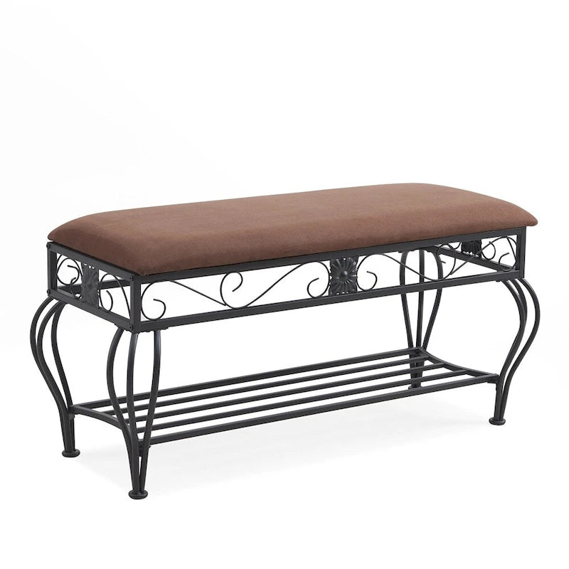 Banc à Chaussures Rembourré Multiusage de Style Industriel pour Entrée