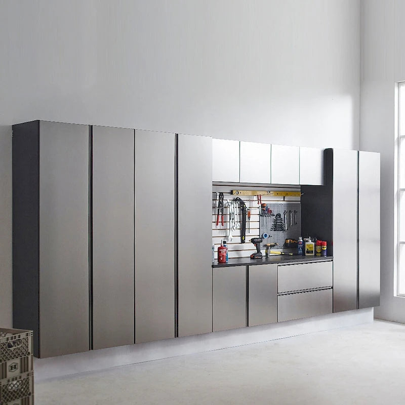 Armoire de rangement murale utilitaire en bois pour garage