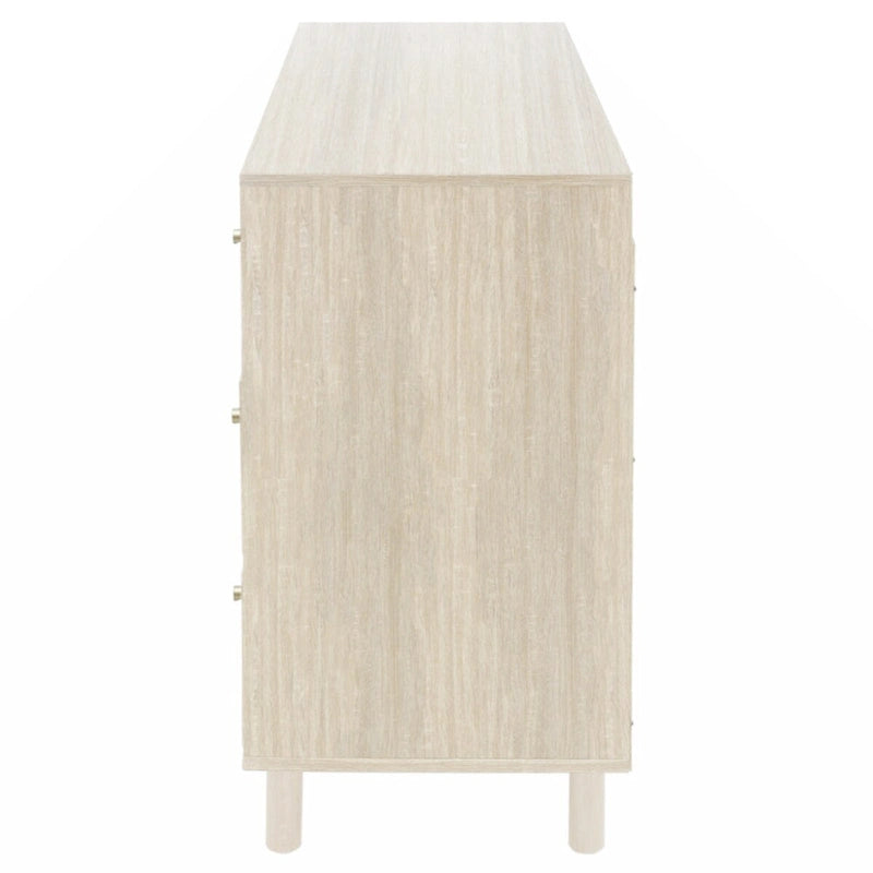 Meuble bas 2 portes 3 tiroirs, idéal pour chambre à coucher ou salon