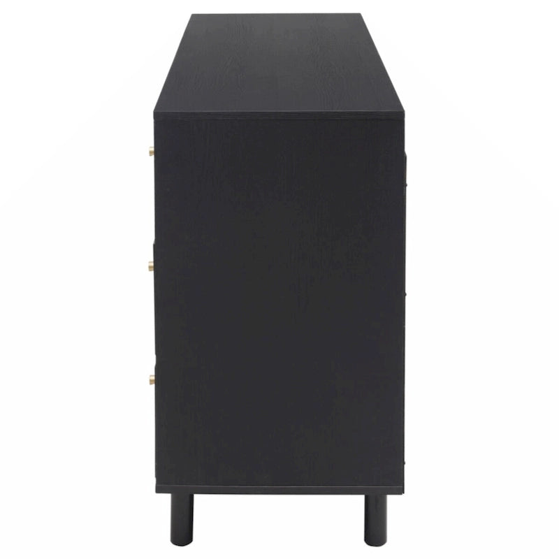 Meuble bas 2 portes 3 tiroirs, idéal pour chambre à coucher ou salon