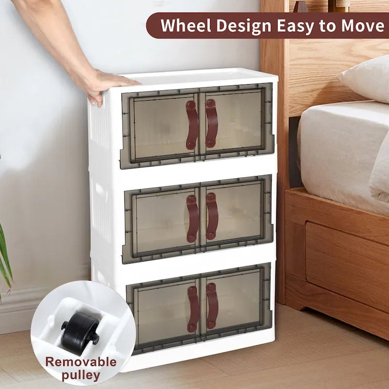 Armoire de rangement en plastique avec couvercles