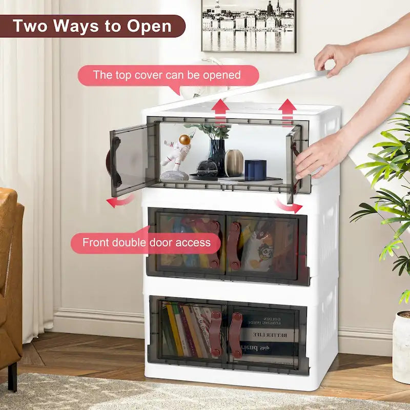 Armoire de rangement en plastique avec couvercles