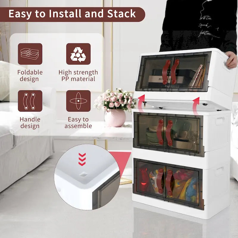 Armoire de rangement en plastique avec couvercles