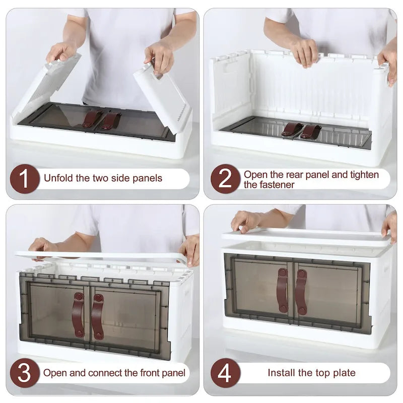 Armoire de rangement en plastique avec couvercles