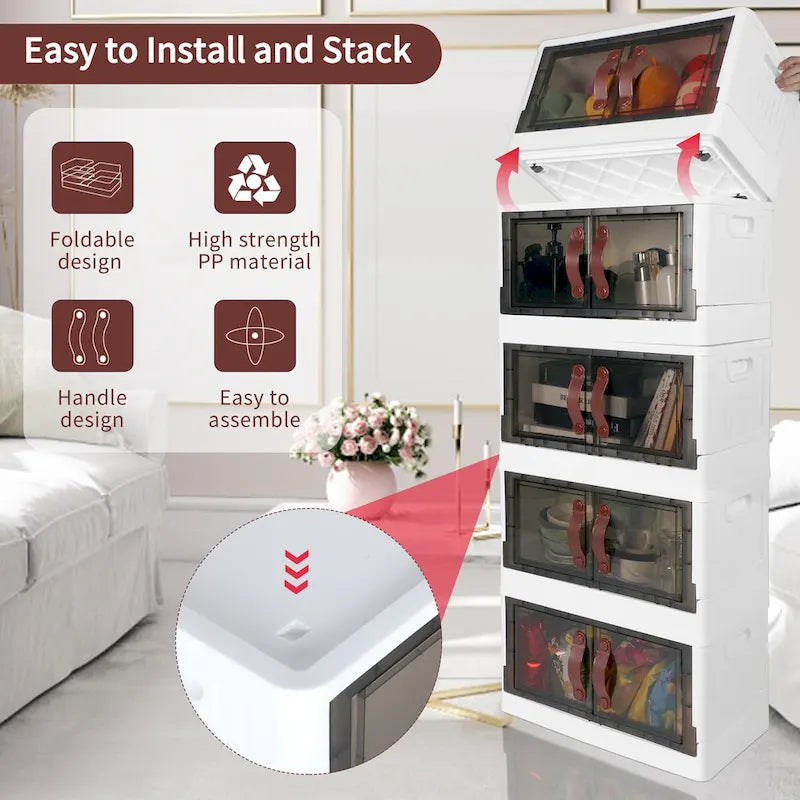 Armoire de rangement en plastique avec couvercles