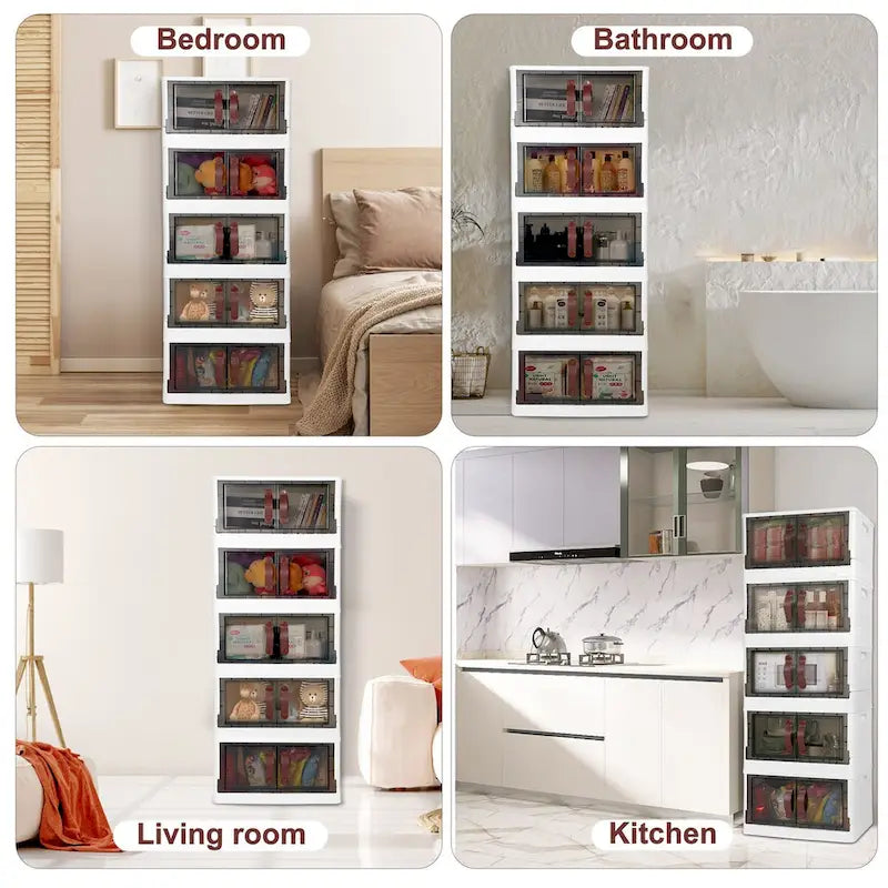 Armoire de rangement en plastique avec couvercles