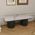 Banc rembourré avec pieds épais noirs Tissu bouclé gris clair Banc de bout de lit de style contemporain pour chambre à coucher et salon