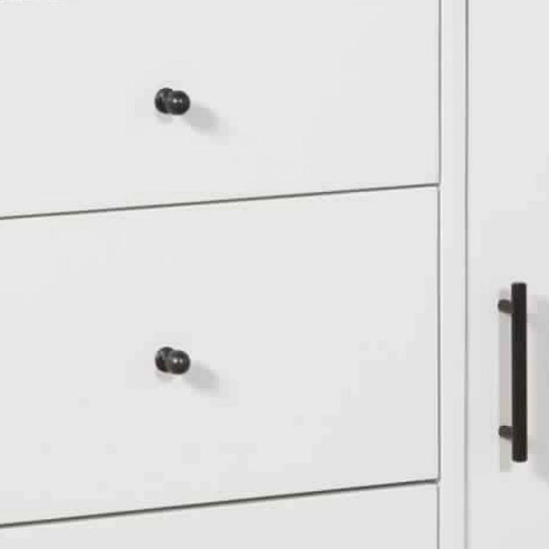 Meuble d'appoint en bois avec 3 tiroirs et 1 porte, Blanc