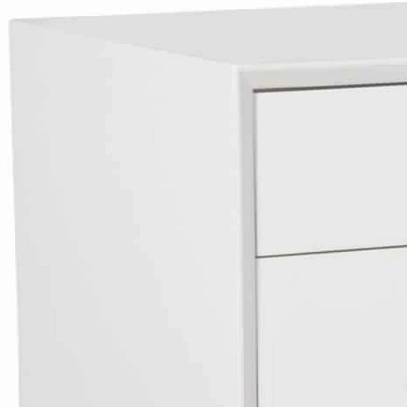 Meuble d'appoint en bois avec 3 tiroirs et 1 porte, Blanc