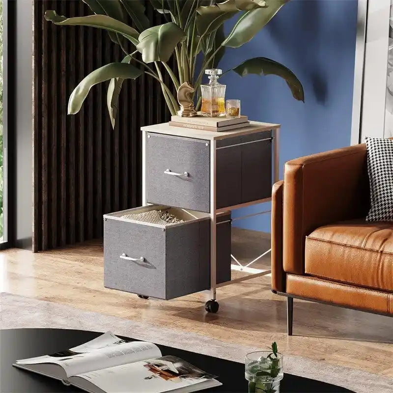Classeur mobile à 2 tiroirs - 15,7P x 15,4L x 26,8H
