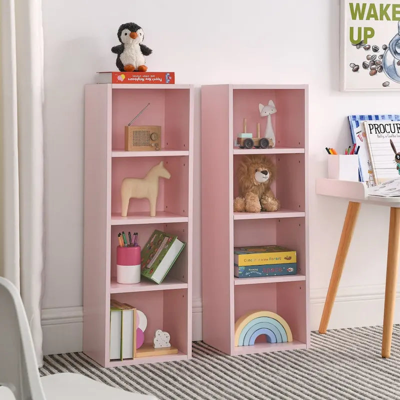 Tour de rangement multimédia à 8 niveaux, meuble de rangement CD/DVD fin avec étagères réglables, bibliothèque haute et étroite.