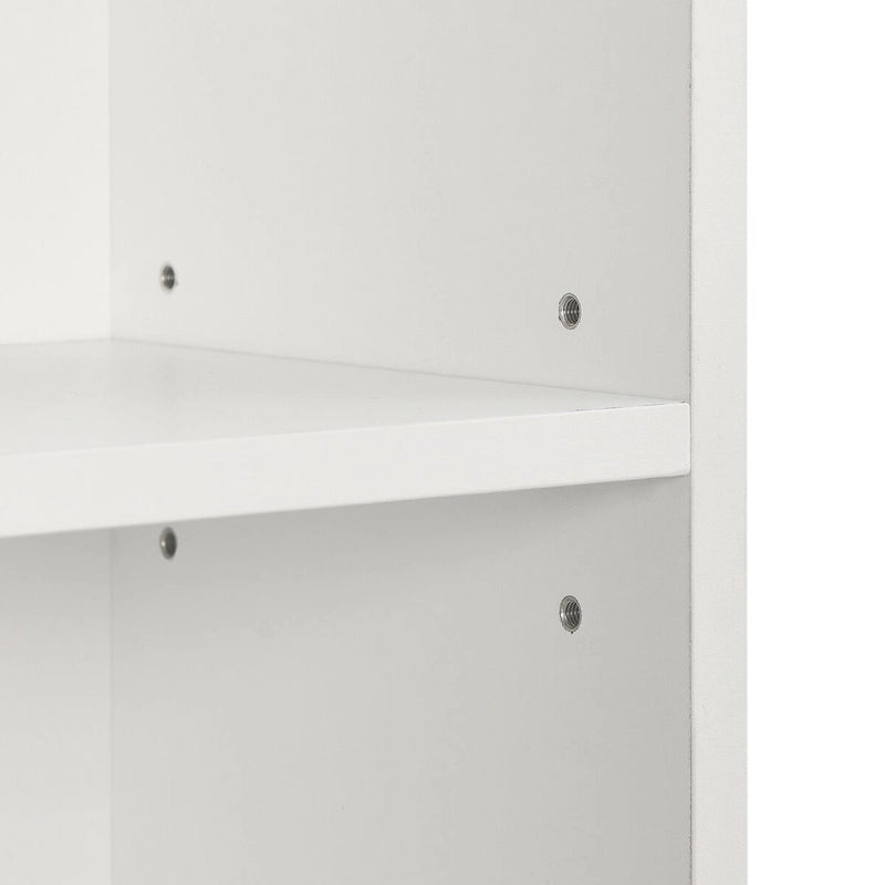 Tour de rangement multimédia à 8 niveaux, meuble de rangement CD/DVD fin avec étagères réglables, bibliothèque haute et étroite.