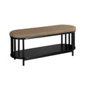 Banc de rangement scandinave rembourré avec étagère inférieure pour salon, chambre et bureau - Noir