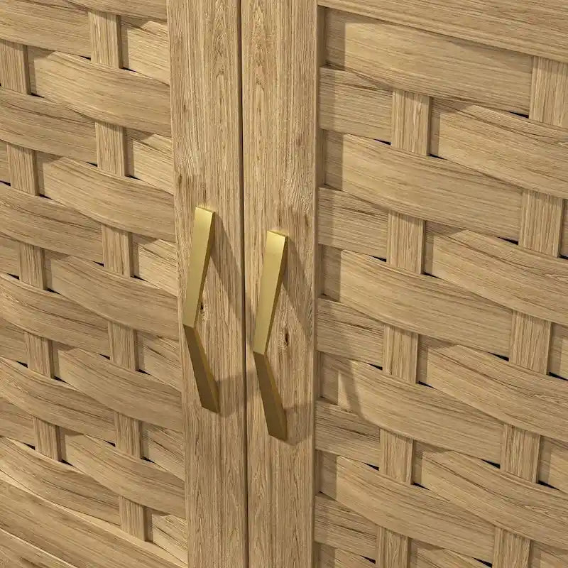 Buffet et vaisselier Accent Kitchen – Armoire de rangement en bois avec tiroir vitré et emplacement pour micro-ondes