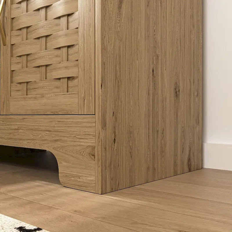 Buffet et vaisselier Accent Kitchen – Armoire de rangement en bois avec tiroir vitré et emplacement pour micro-ondes