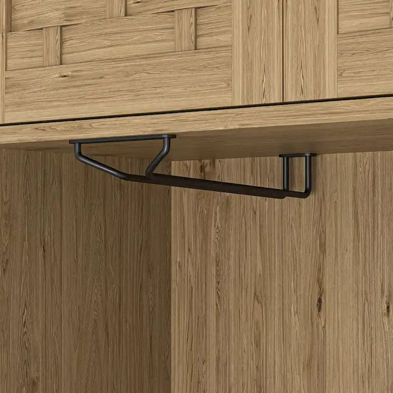 Buffet et vaisselier Accent Kitchen – Armoire de rangement en bois avec tiroir vitré et emplacement pour micro-ondes