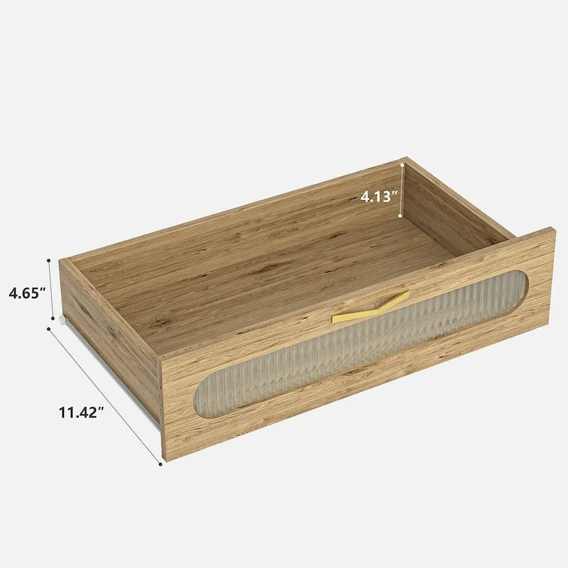 Buffet et vaisselier Accent Kitchen – Armoire de rangement en bois avec tiroir vitré et emplacement pour micro-ondes