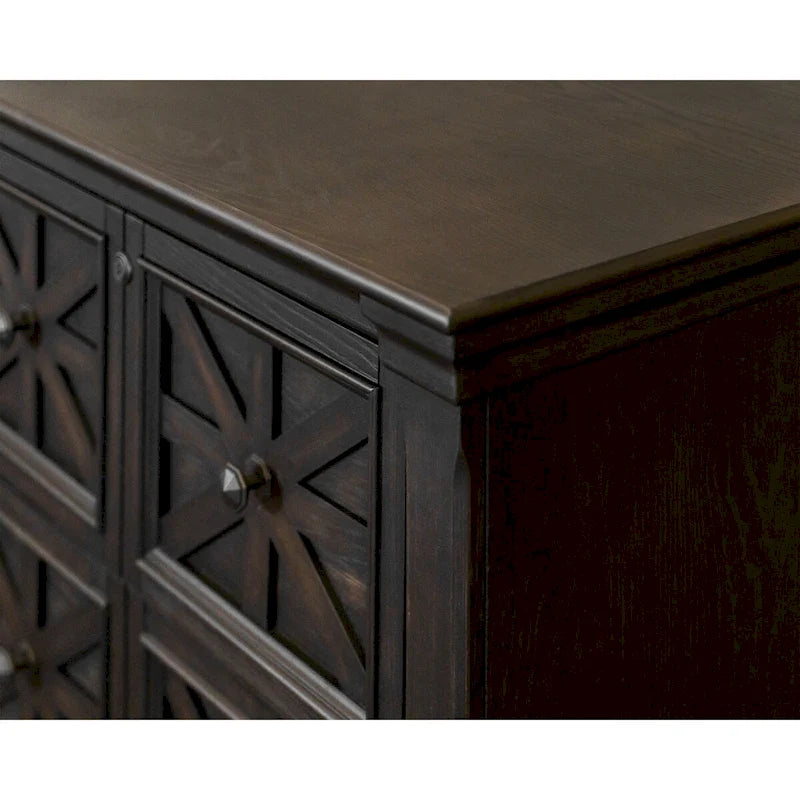 Classeur latéral en bois traditionnel, Tiroir de classement de rangement, Tiroir de classement de bureau, Entièrement assemblé Marron foncé