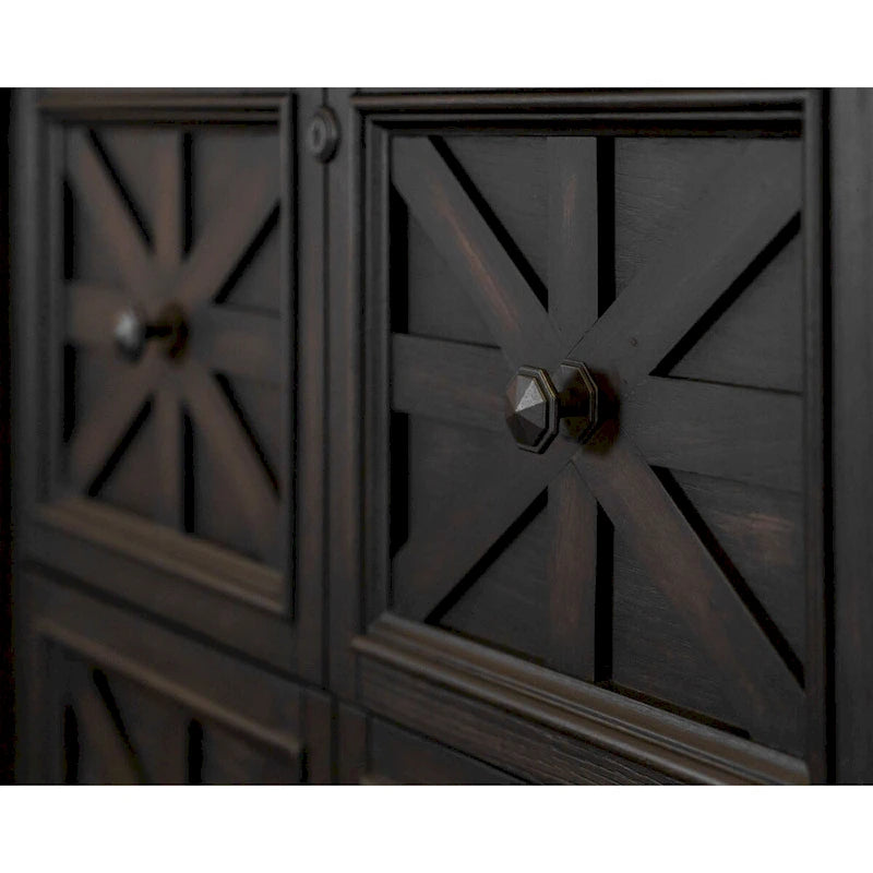 Classeur latéral en bois traditionnel, Tiroir de classement de rangement, Tiroir de classement de bureau, Entièrement assemblé Marron foncé