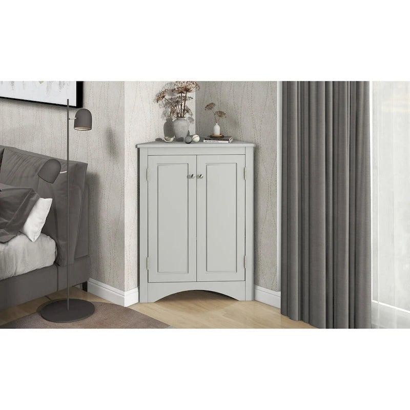 Meuble de rangement d'angle pour salle de bain avec étagères réglables, meuble bas autoportant pour cuisine et maison