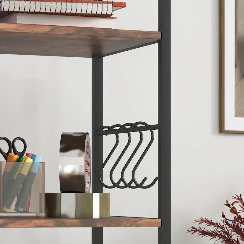 Classeur mobile 2 tiroirs avec serrure et barre de suspension, marron rustique