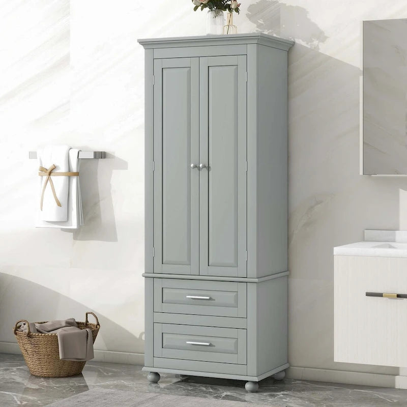 Armoire de rangement haute avec deux tiroirs