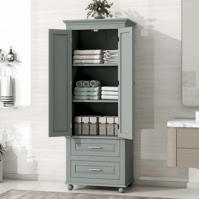 Armoire de rangement haute avec deux tiroirs
