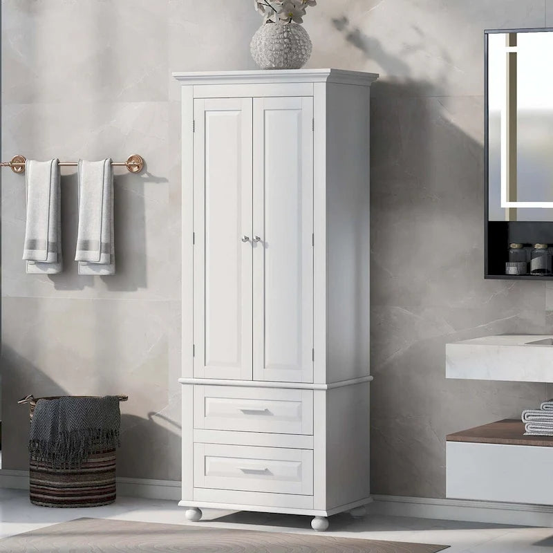 Armoire de rangement haute avec deux tiroirs