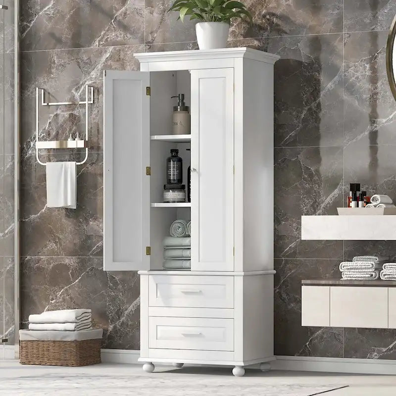 Armoire de rangement haute avec deux tiroirs