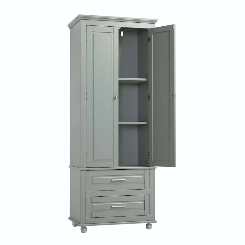 Armoire de rangement haute avec deux tiroirs