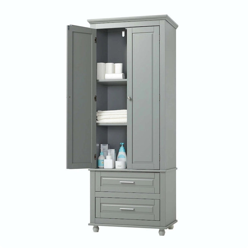 Armoire de rangement haute avec deux tiroirs