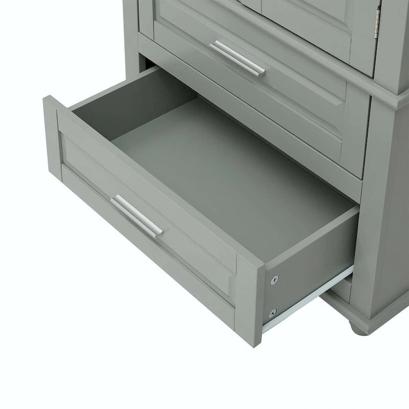 Armoire de rangement haute avec deux tiroirs