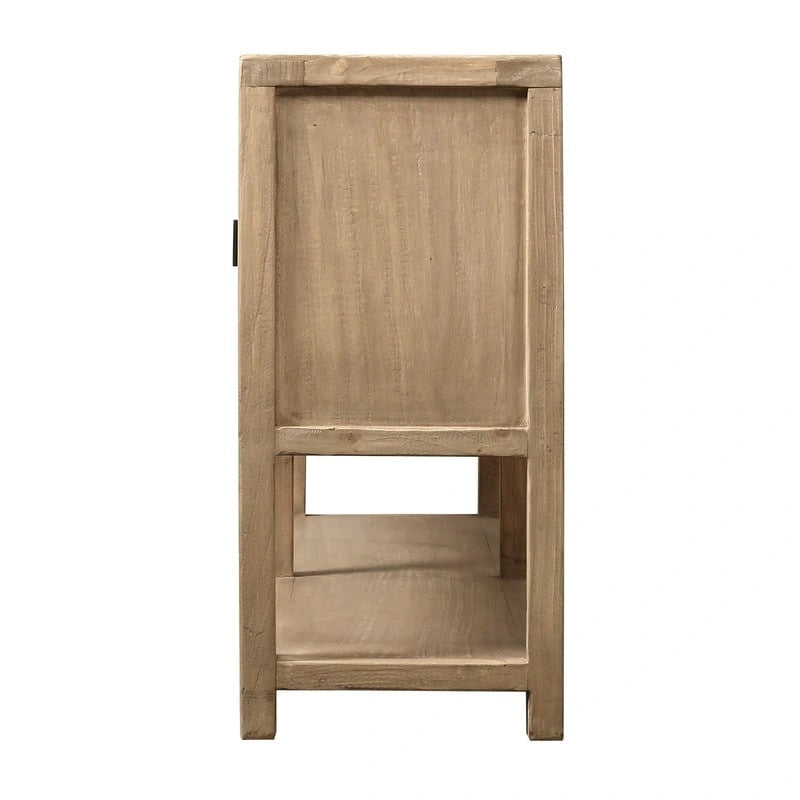 Buffet à quatre portes d'environ 170 cm de long avec étagère, finition naturelle patinée