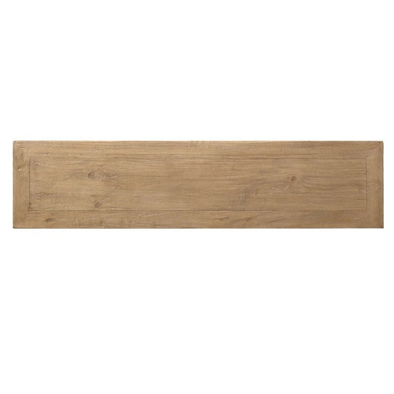 Buffet à quatre portes d'environ 170 cm de long avec étagère, finition naturelle patinée